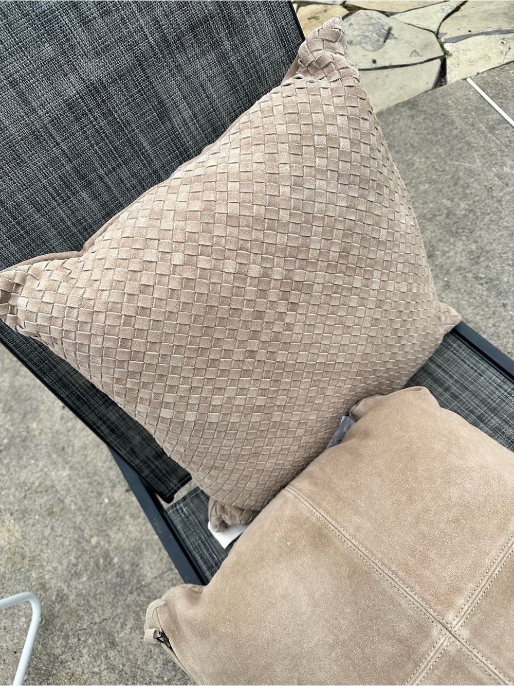 100% Suede basket weave cushions (set of 2)
